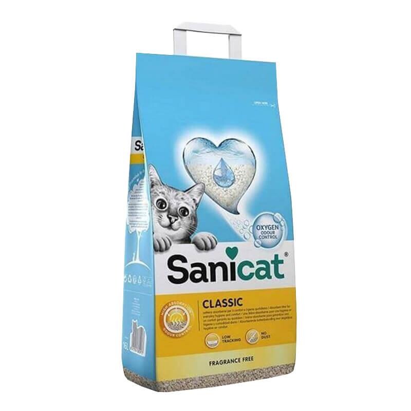 Sanicat Classic Doğal Kokusuz Topaklanan Bentonit Kedi Kumu 20 LT | SRC: Barcode: 8411514805920